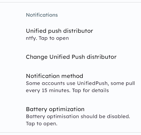 Pachli notification preferences