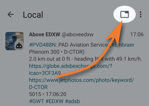 Highlighting the add-to-tab button in the UI