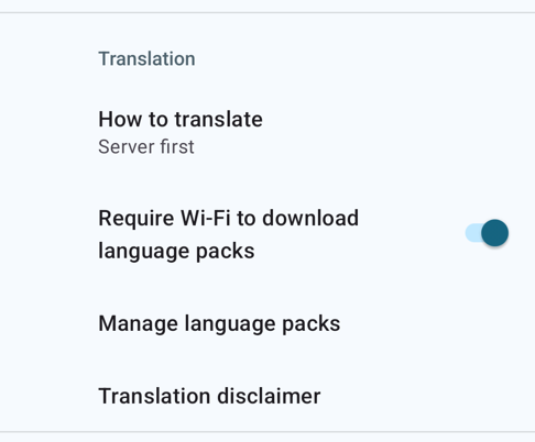 Translation preferences