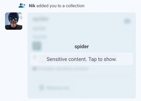 Notification when added to a sensitive collection
